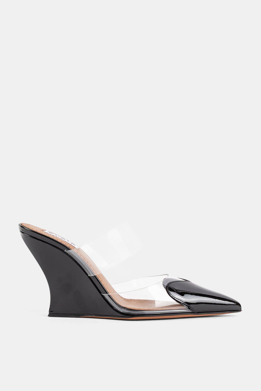 Maison AlaïA Black leather wedge mule in black