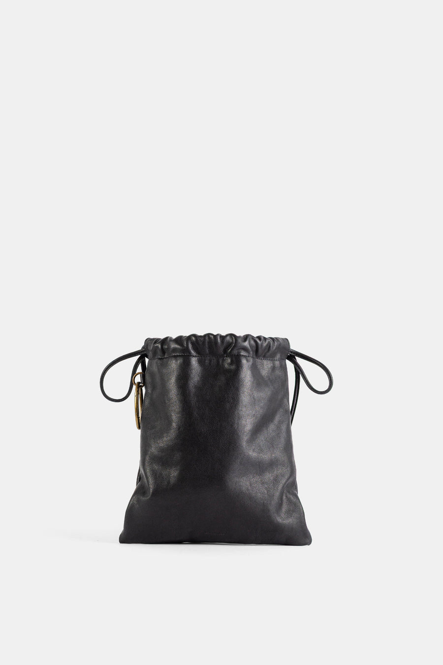 Bea Mombaers Black leather bucket bag in black