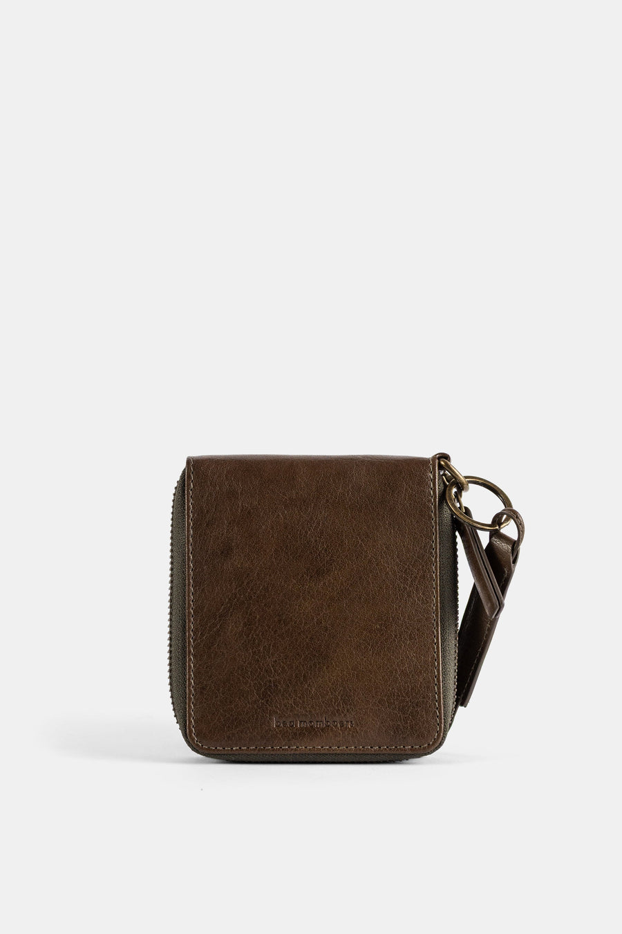 Bea Mombaers Aged brown buffalo leather wallet in brown