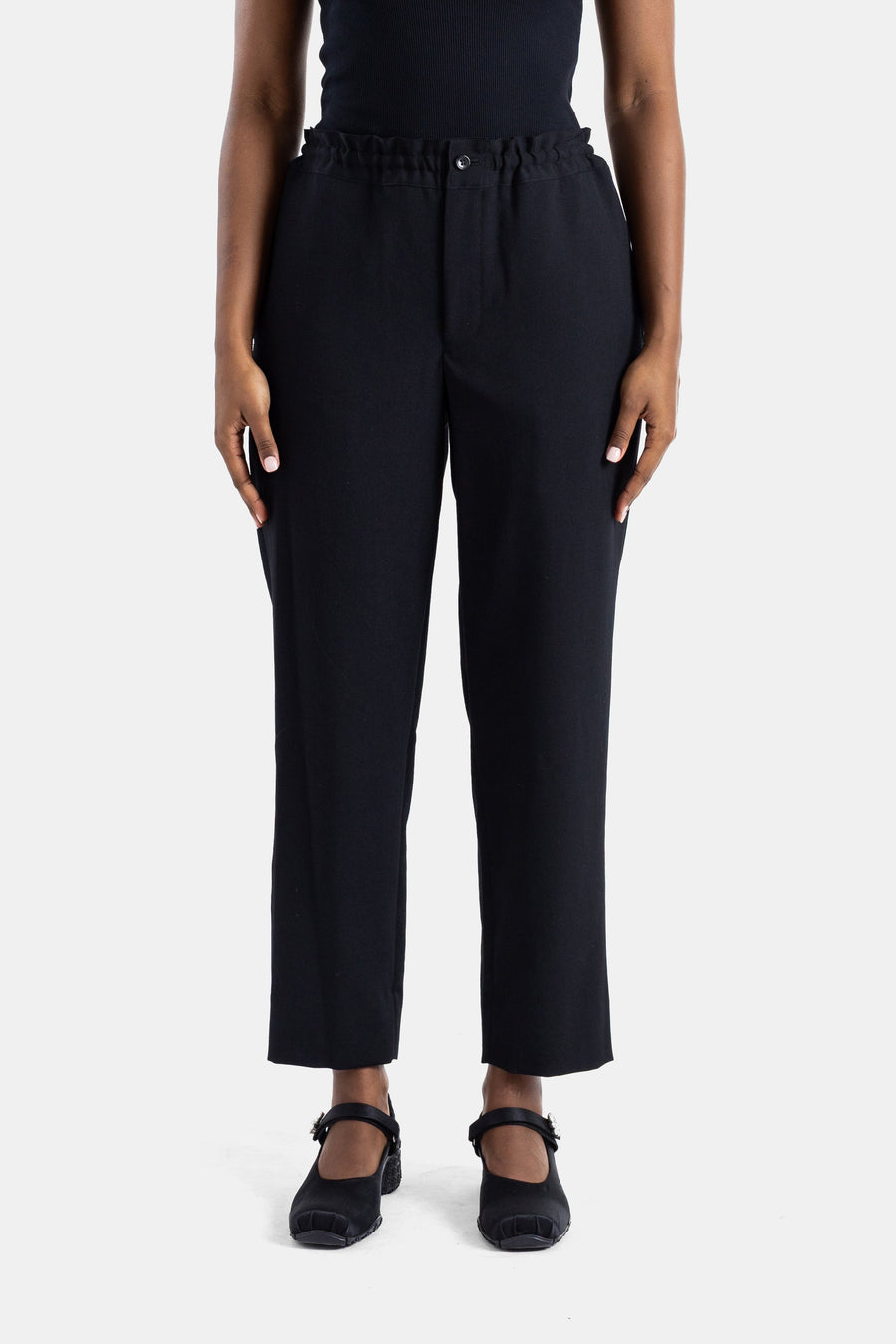 Comme des Garçons Dense cotton trousers in black — view 2
