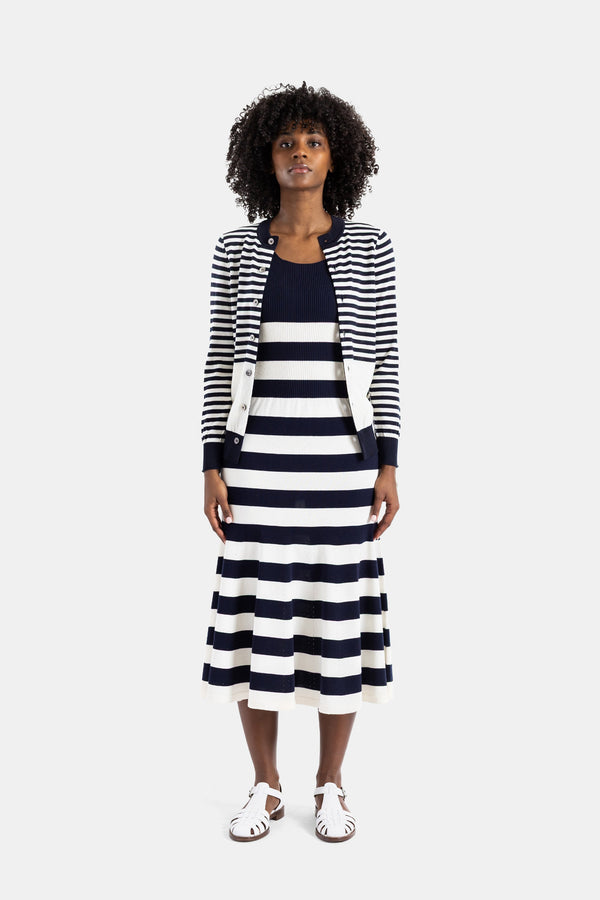 Junya Watanabe Ribbed knitwear dress in navy