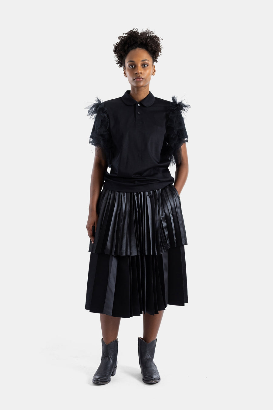 Noir Kei Ninomiya polo shirt in black