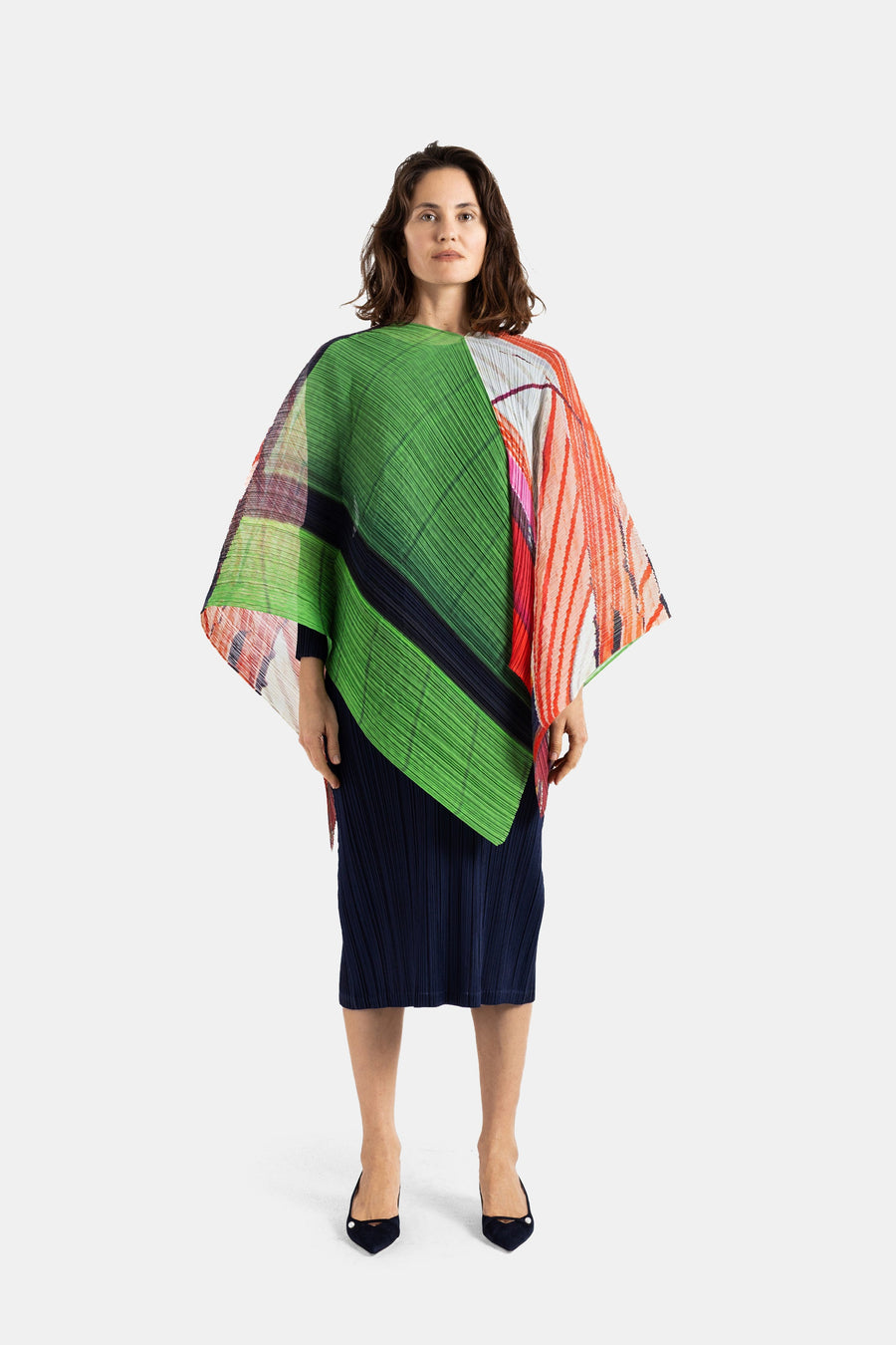 Pleats Please Issey Miyake Polyester stole in multicolor