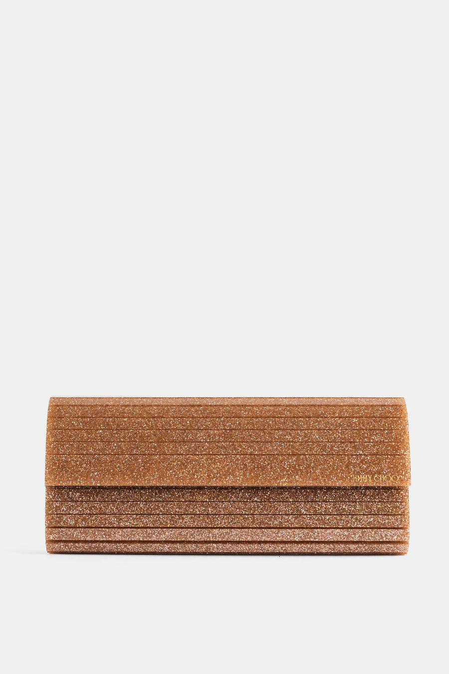 Jimmy Choo Glitter acrylic clutch in rose gold