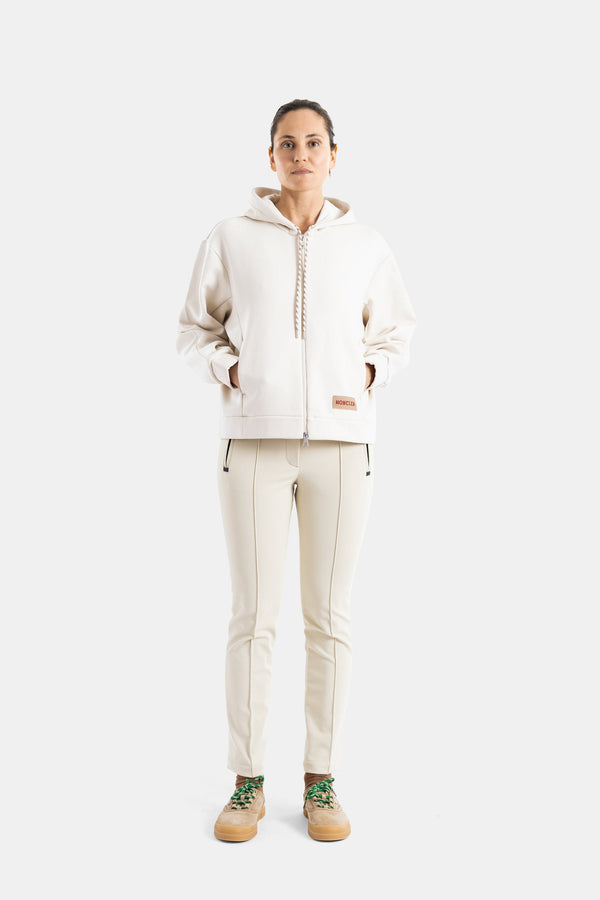 Moncler Cotton hooded sweatshirt in beige