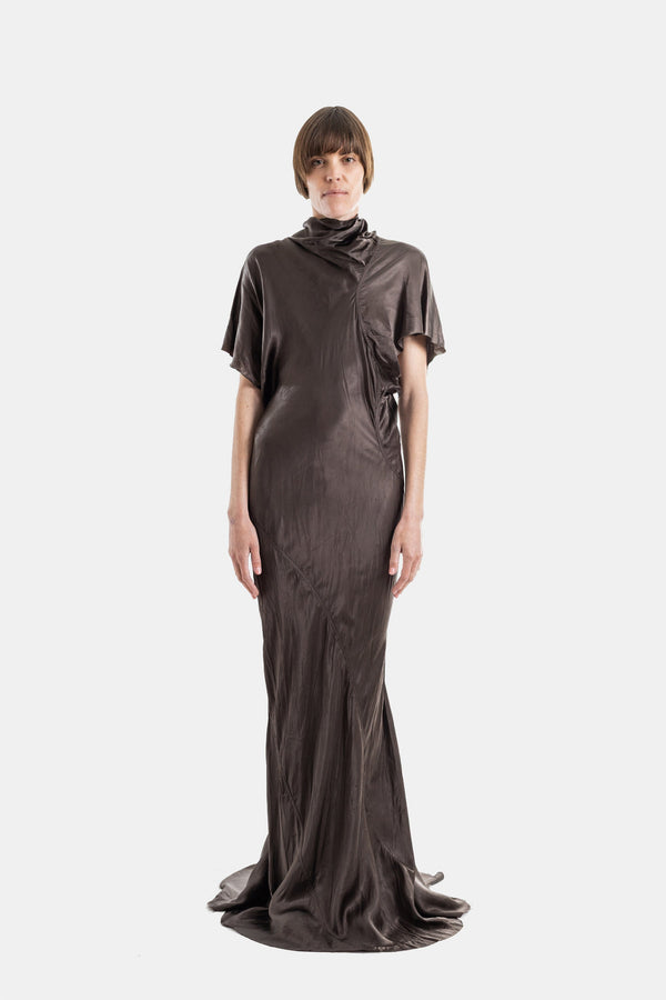 Rick Owens Satin cupro gown in brown