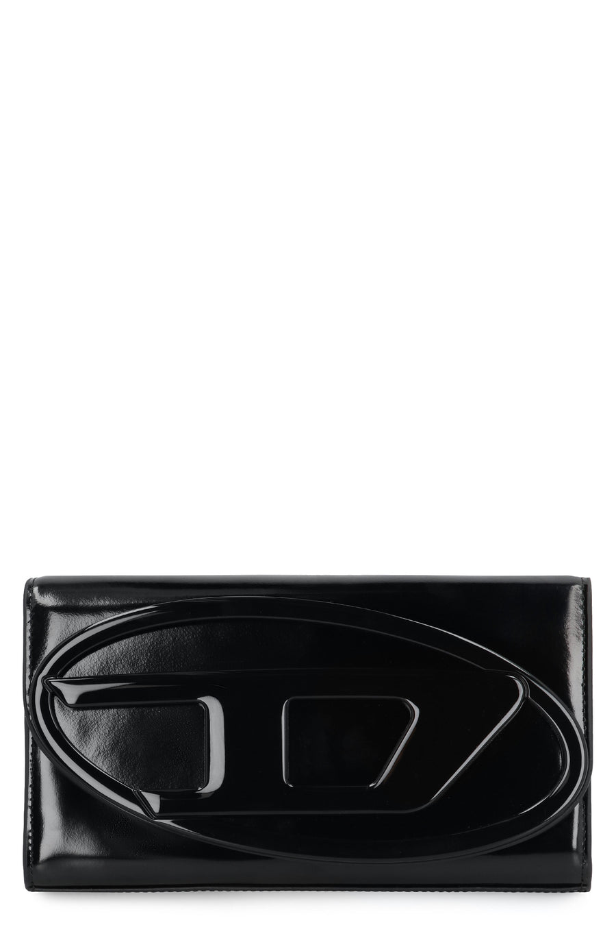 Leather Wallet On Chain — Black Cow Hide Clutch Bags