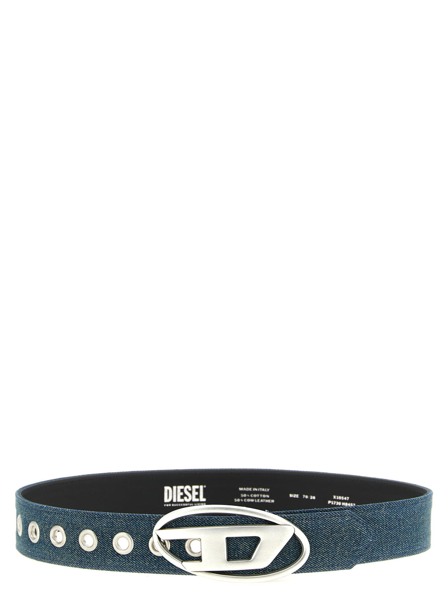 Diesel Denim-Covered Leather Belt — Blue