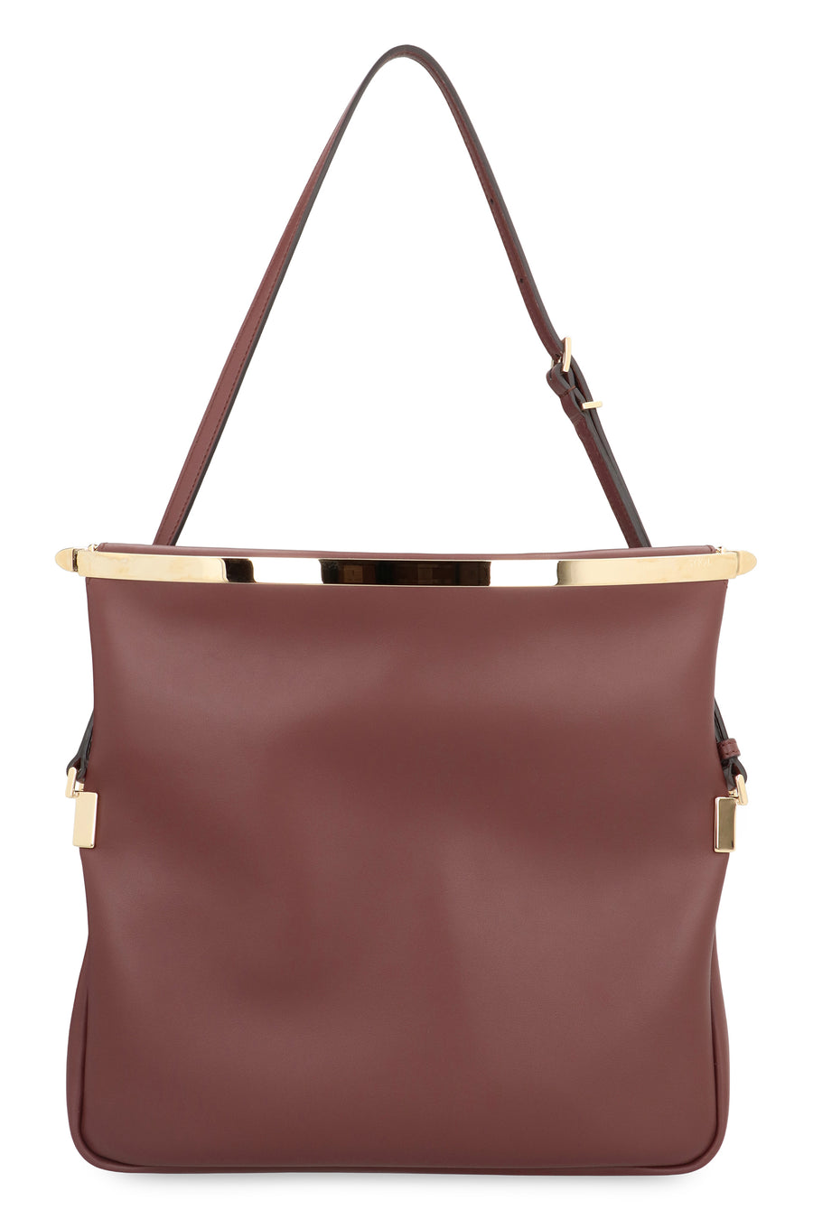 Calf Leather Shoulder Bag Mahogany