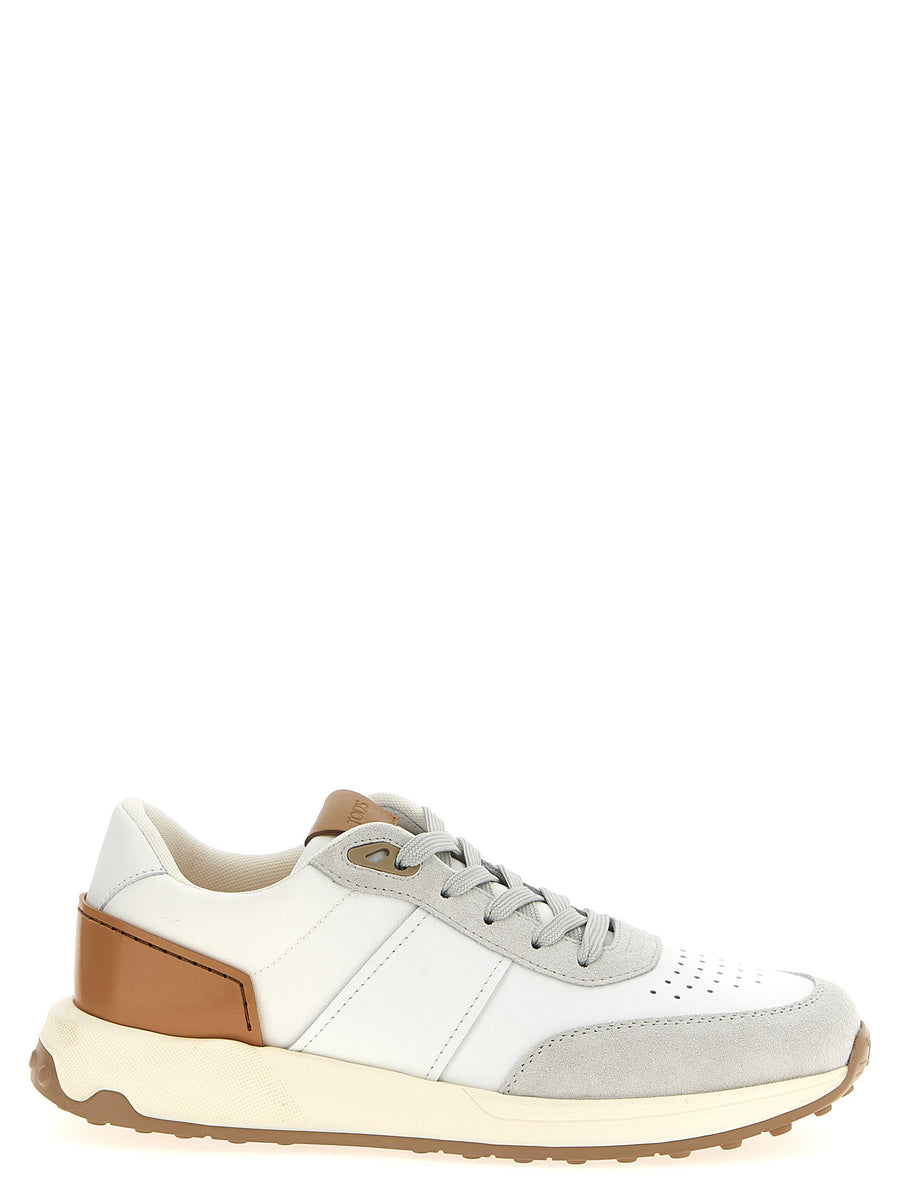 Tod's Mixed Leather & Suede Sneaker — White