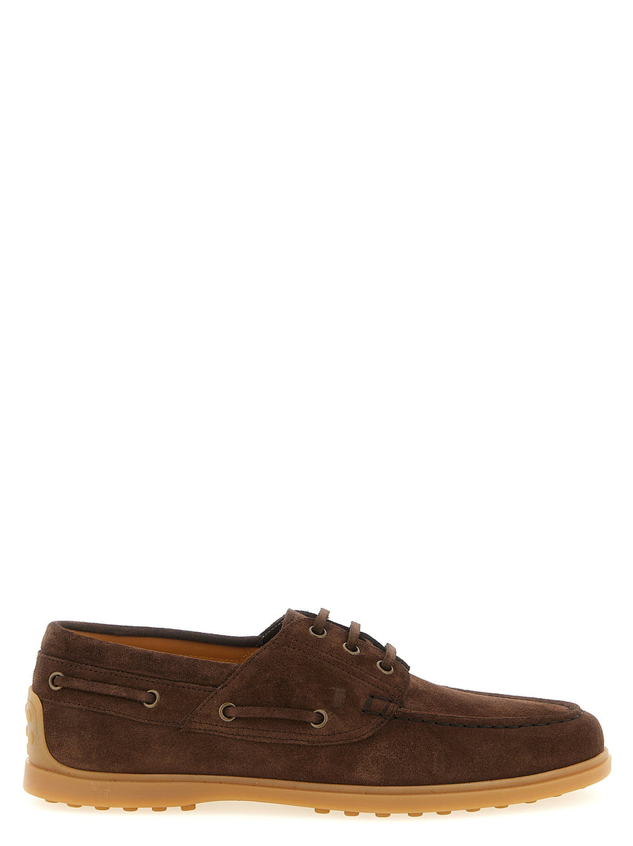 Tod's Suede Boat Shoe — Brown