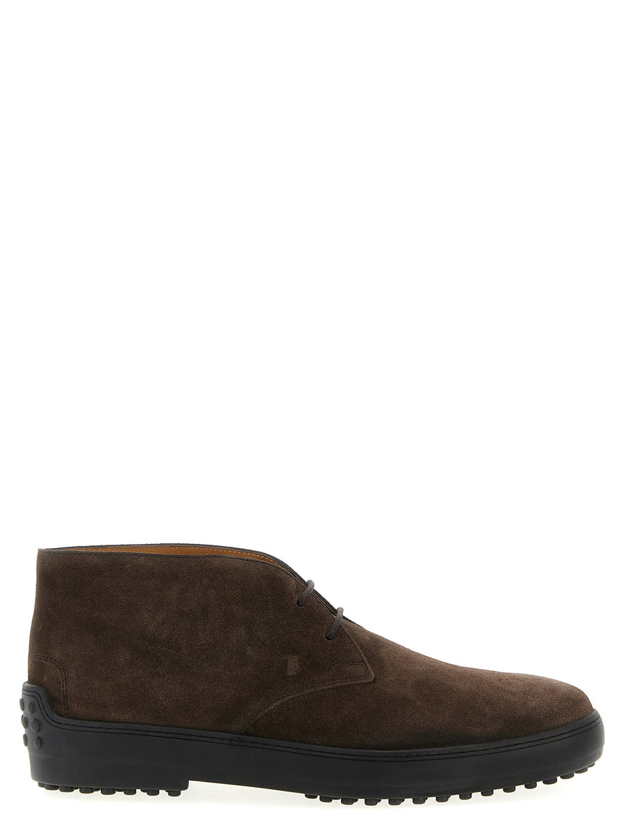 Tod's Suede Lace-Up Boot — Brown