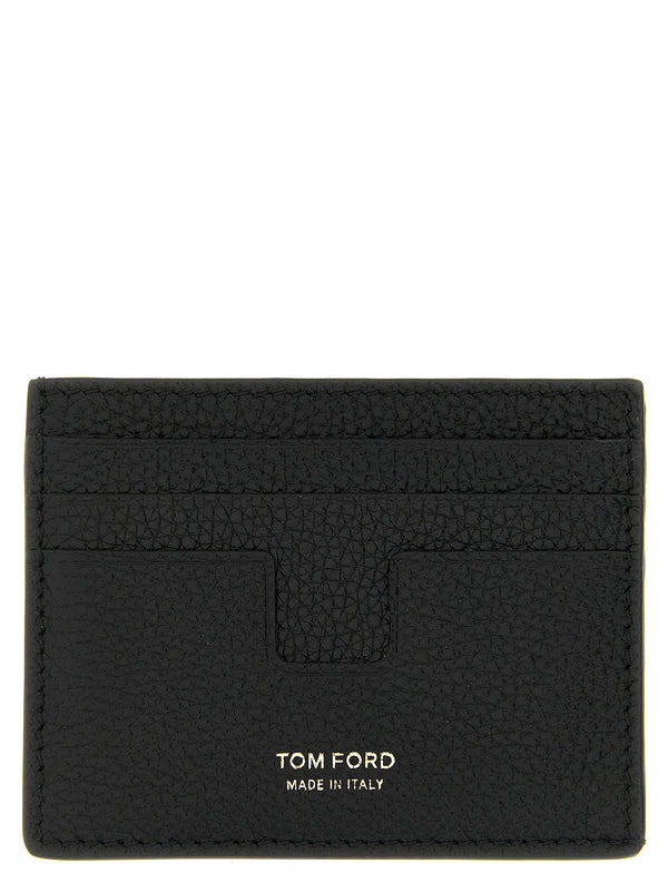 Tom Ford حافظة بطاقة تي لاين — أسود