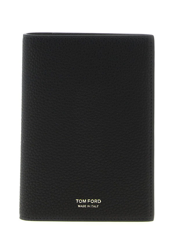 حامل جواز سفر جلد بتصميم مطرق Tom Ford - أسود