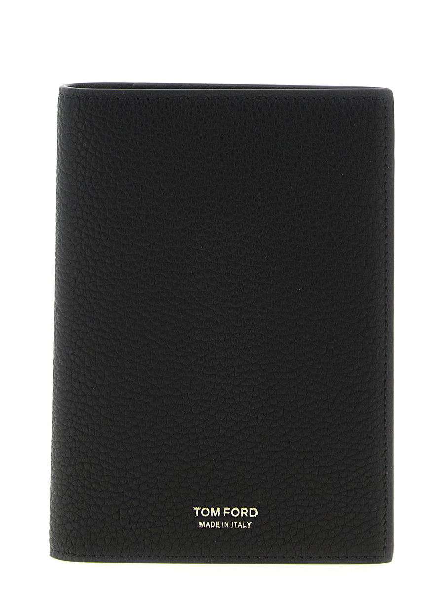 حامل جواز سفر جلد بتصميم مطرق Tom Ford - أسود