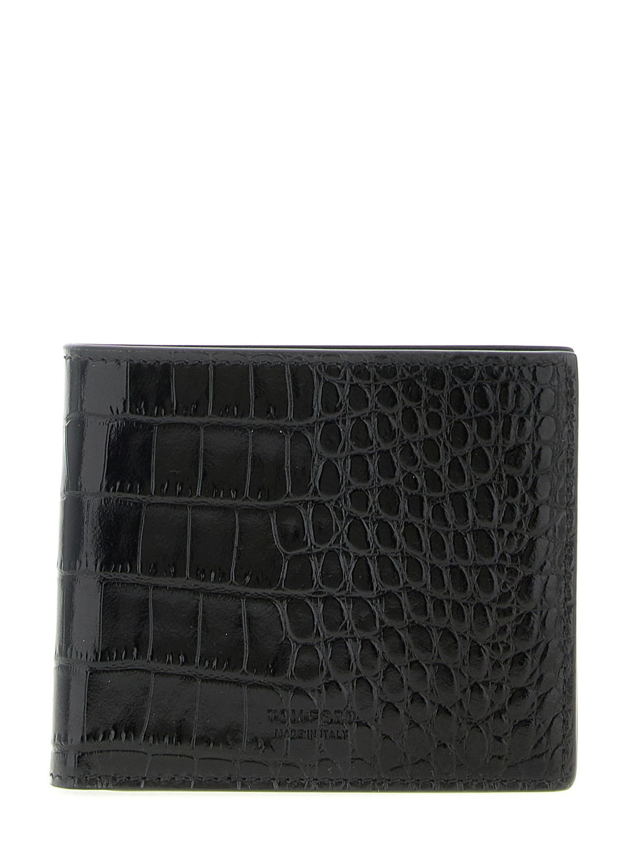 Tom Ford Crocodile Leather Bifold Wallet — Black