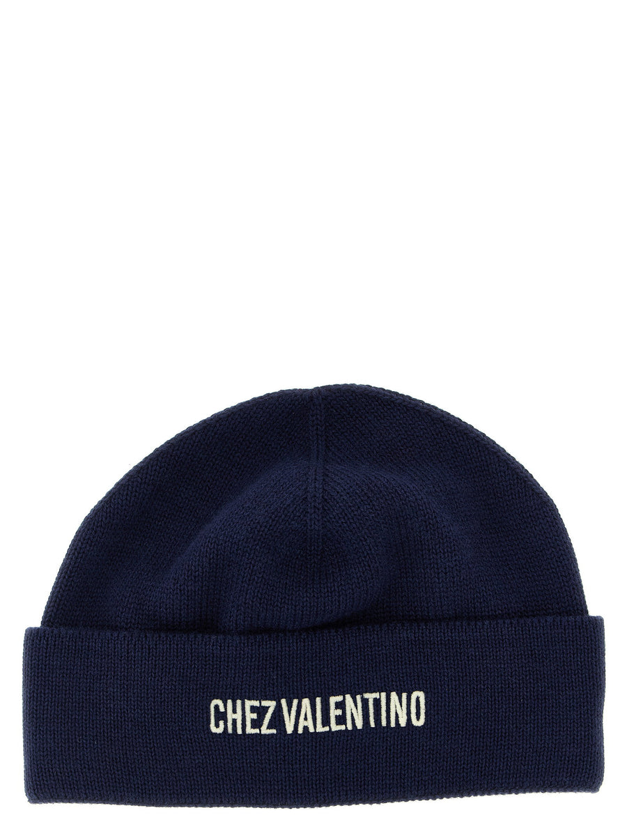 Valentino Garavani Virgin Wool Beanie — Navy