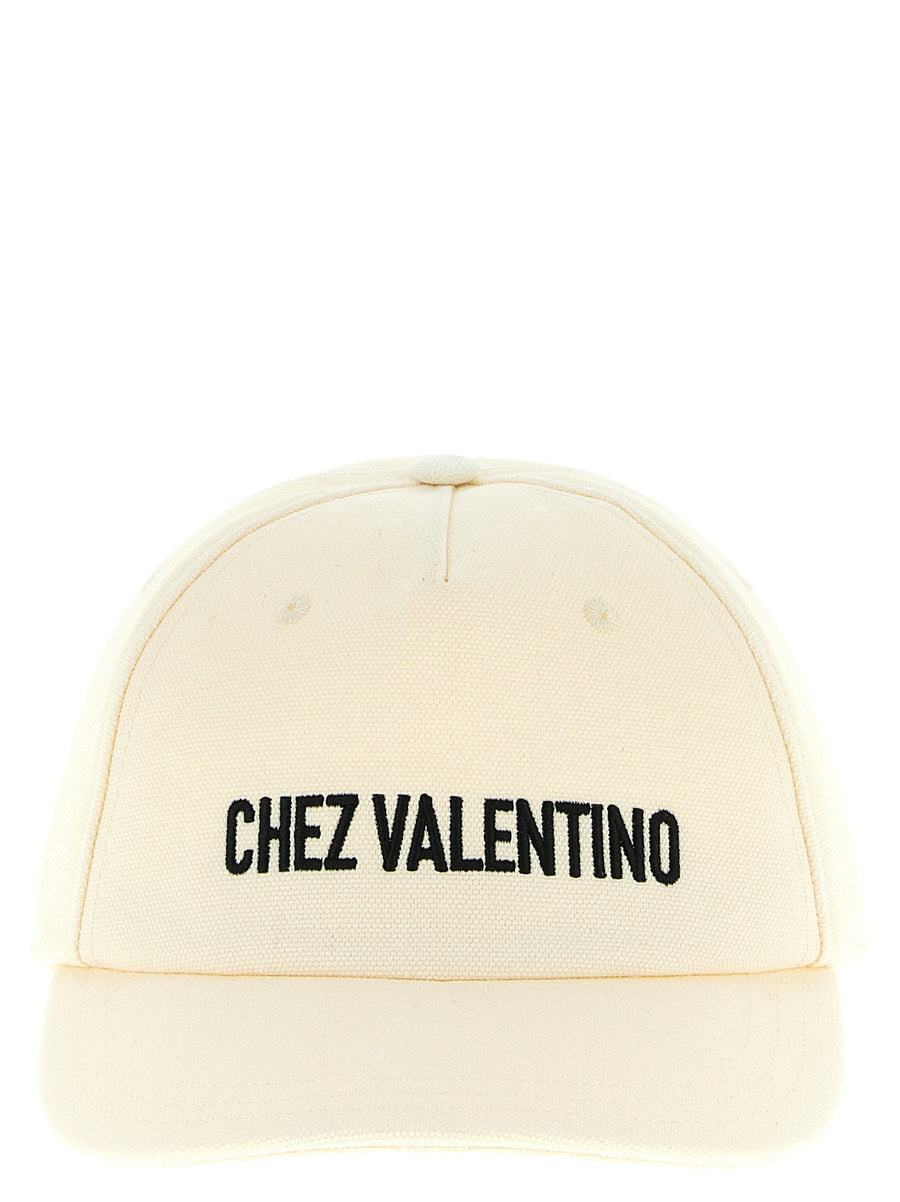 Valentino Garavani Logo-Embroidered Cotton Baseball Cap — Cream