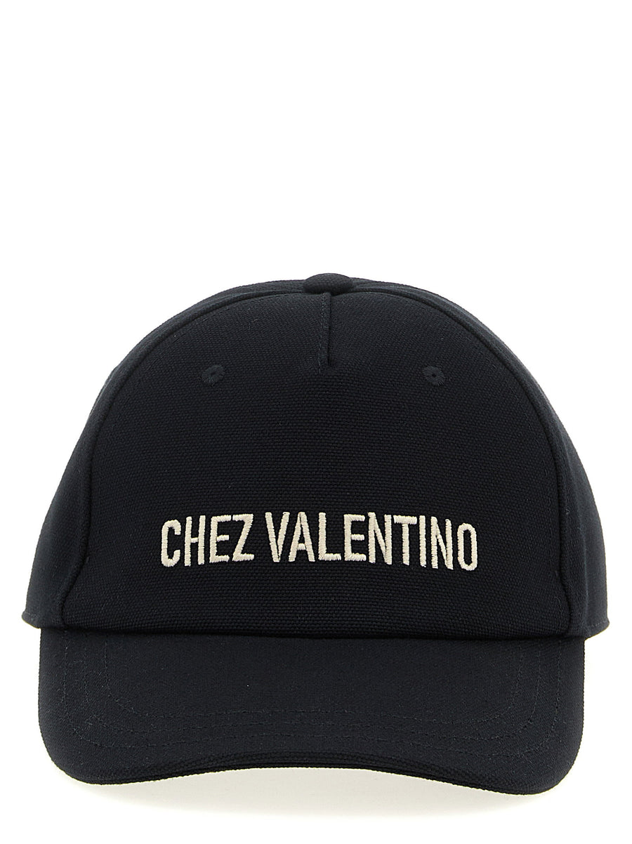 Valentino Garavani Logo-Embroidered Cotton Baseball Cap — Black