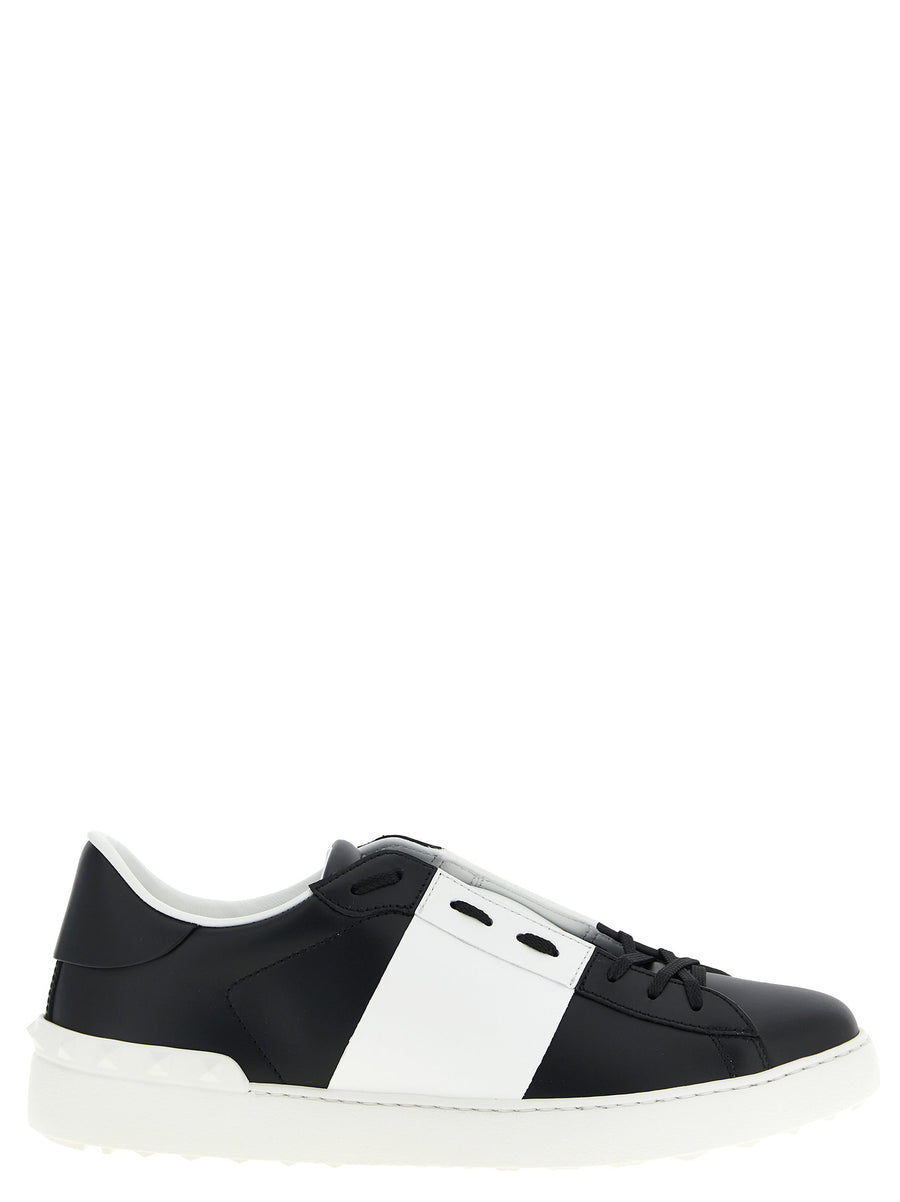 Valentino Garavani Color-Block Leather Sneaker — Black