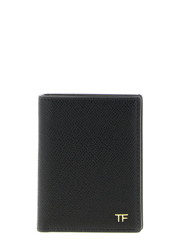 Tom Ford Small-Grain Leather Card Case — Black