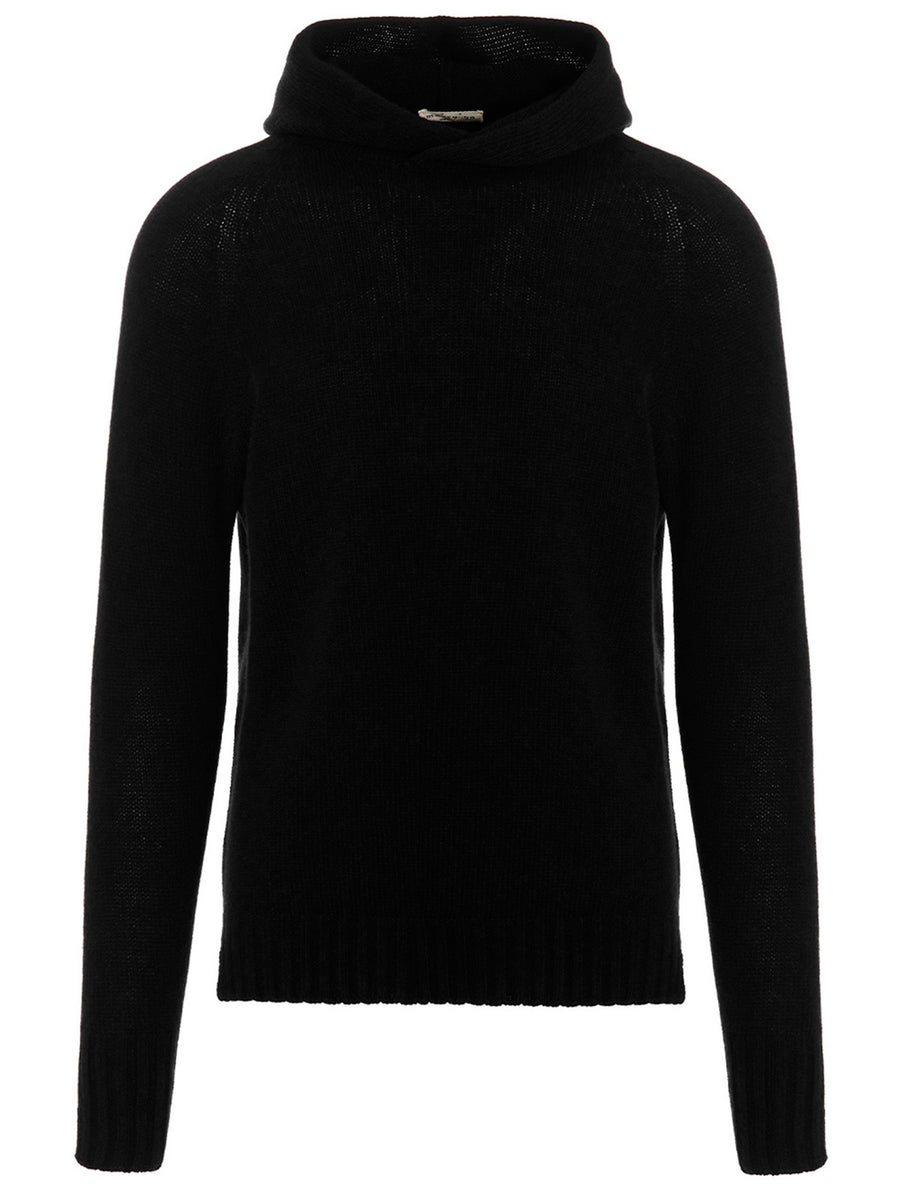 Ma'ry'ya Cashmere Blend Wool Hoodie — Black