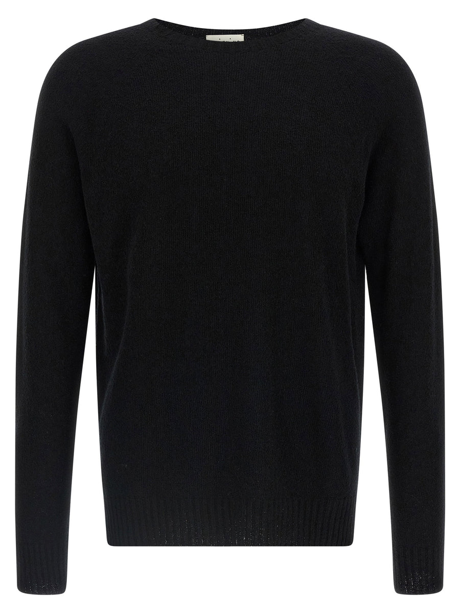 Ma'ry'ya Cotton-Blend Spongy Knit Sweater — Black