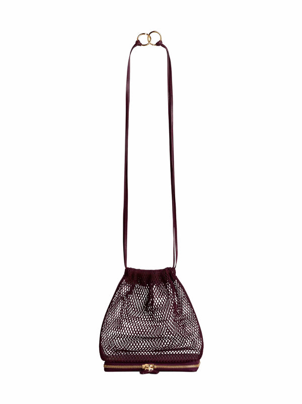 Drawstring Bag Le Pochon Burgundy Polyamide Shoulder