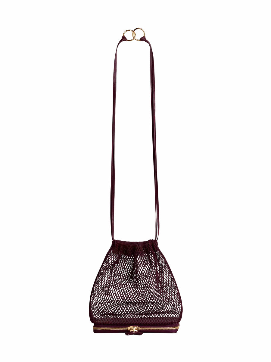 Drawstring Bag Le Pochon Burgundy Polyamide Shoulder