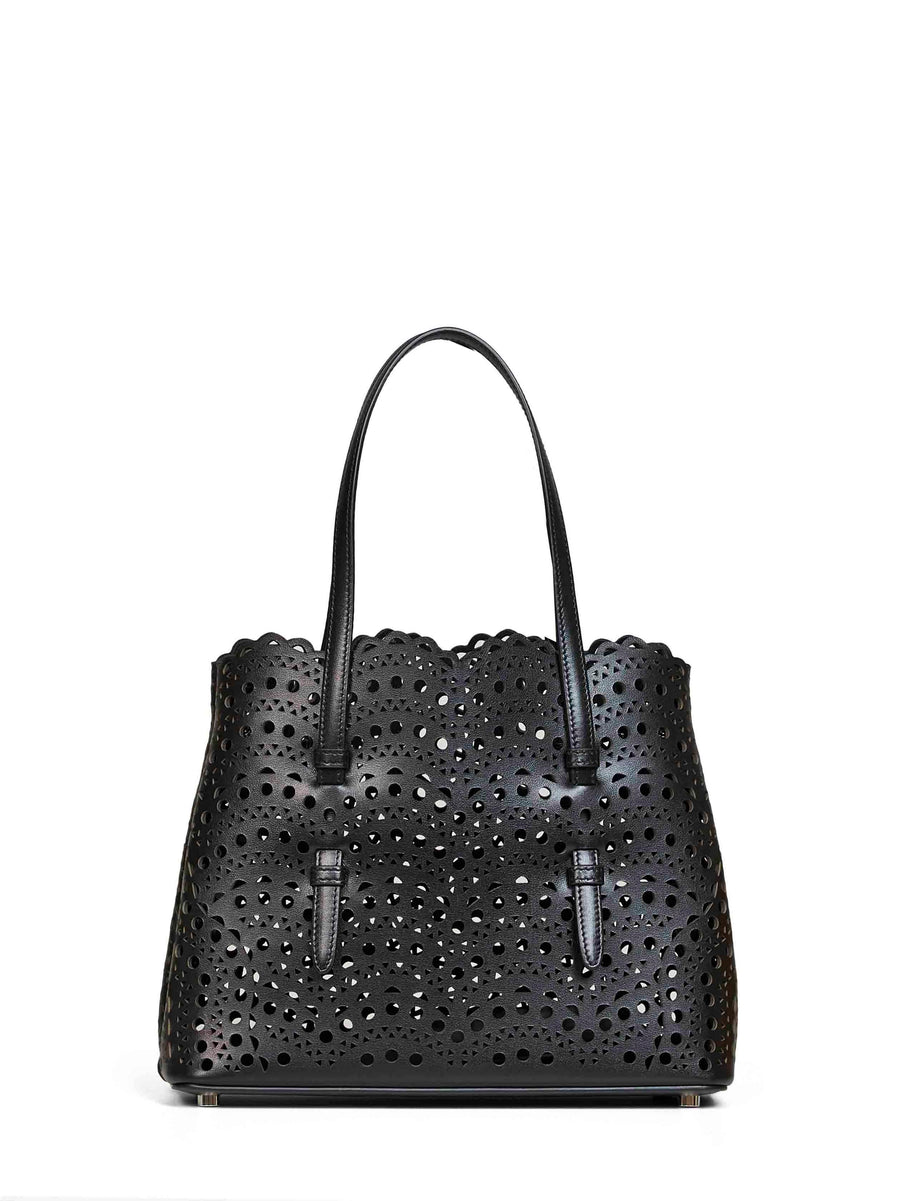 Tote Bag Mina 25 Black Calf Leather Handbags