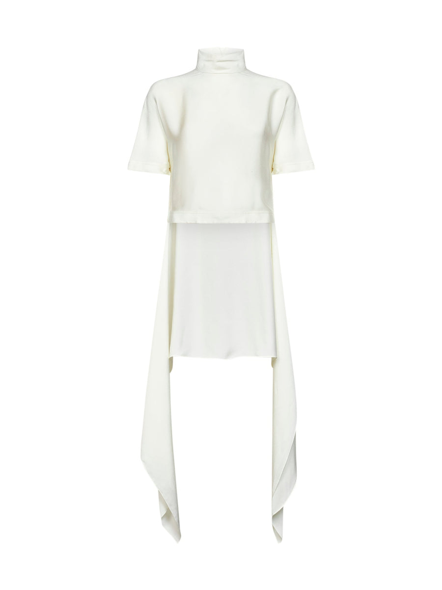 Top Asymmetric Cady Ivory Viscose Tops