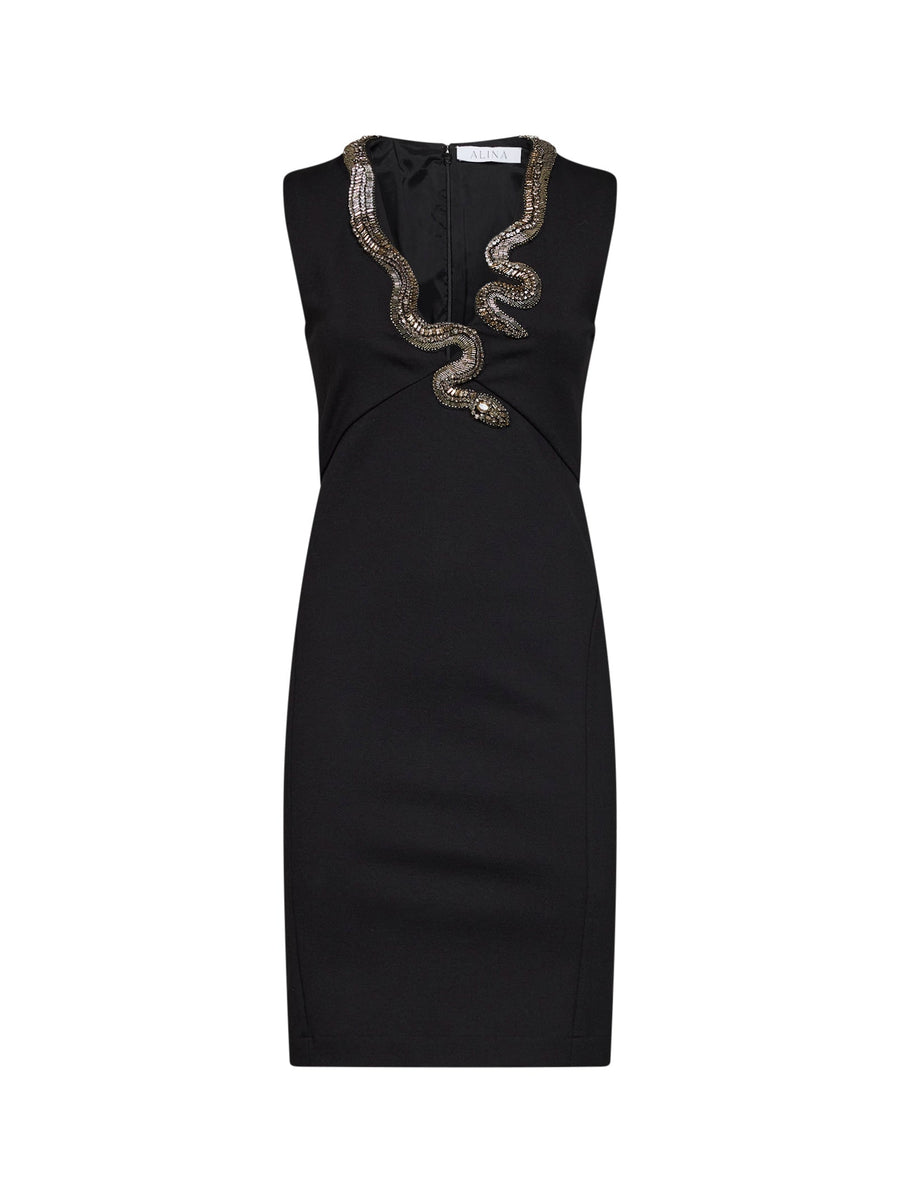 Dress Milano Stitch Midi Sheath Black Recycled Polyester