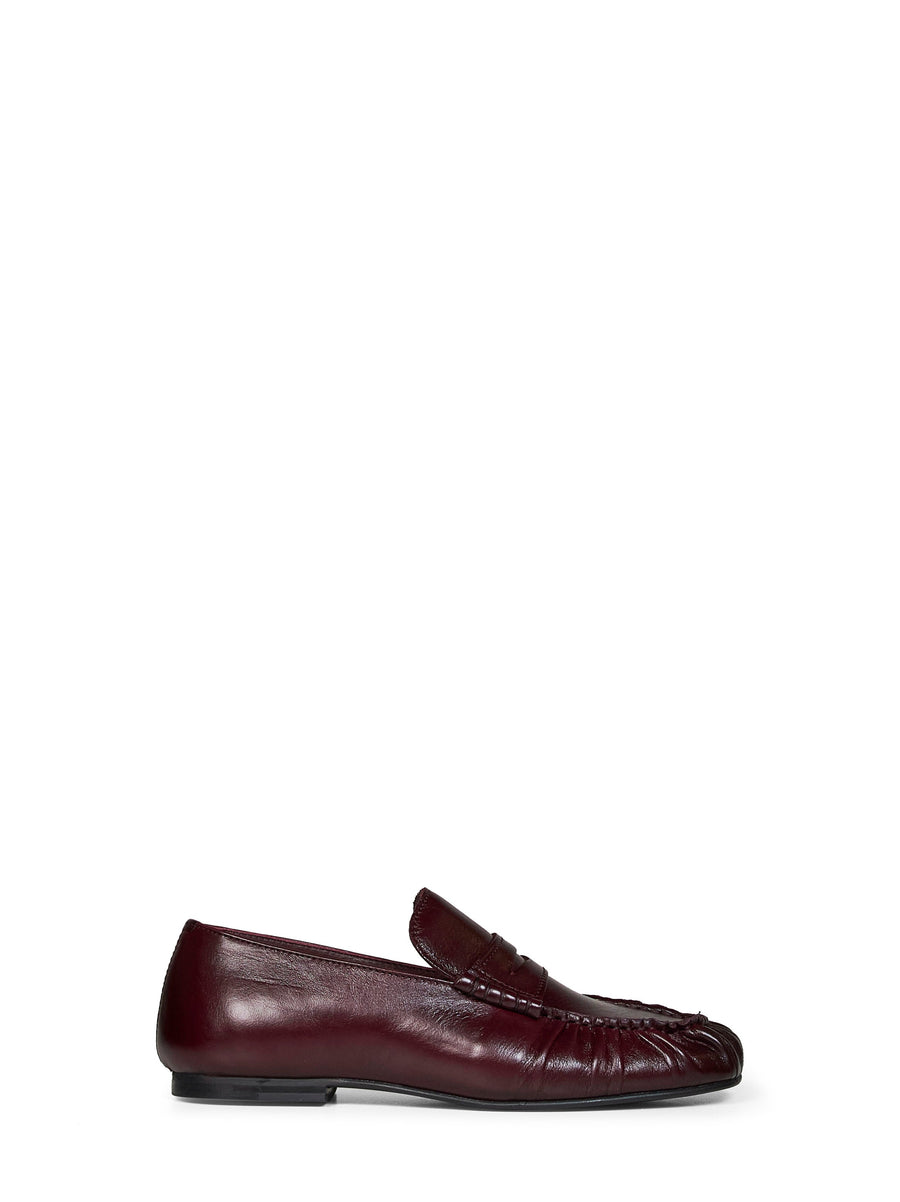 Loafers Aven Burgundy Crinkled Leather Sustainable