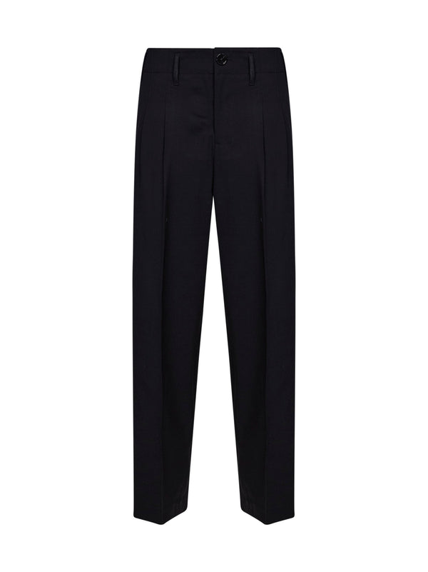 Trousers Double-Pleat Virgin Wool Black