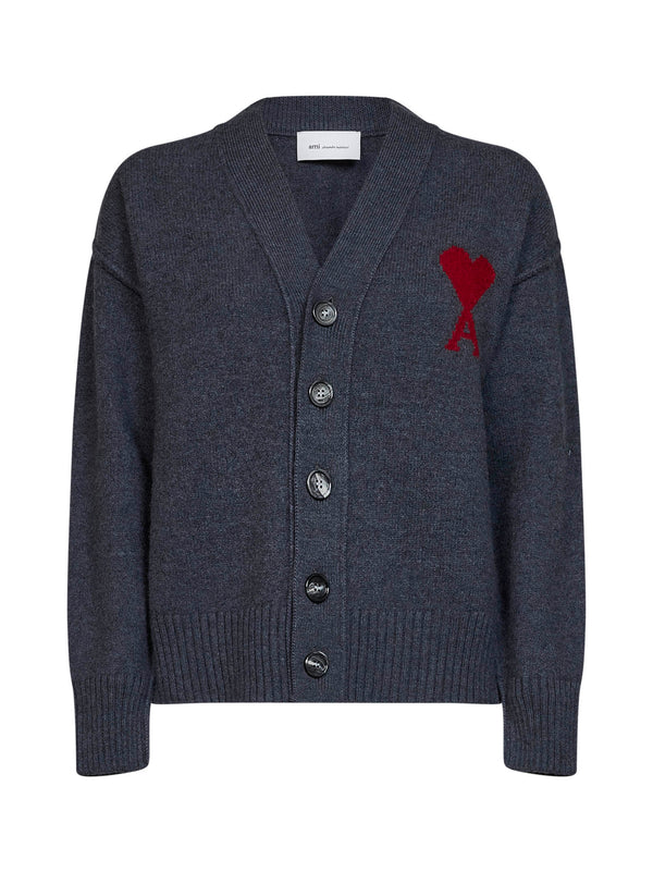 Cardigan Ami De Cœur Grey Merino Wool Silk Cardigans
