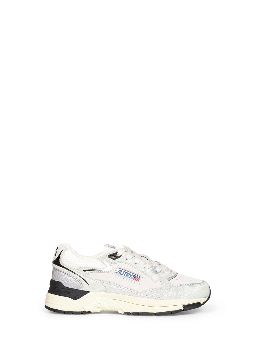 Sneakers Hyperway White-Silver Grey Calf Leather Trainers