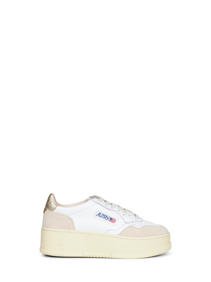 Sneakers Medalist Platform White Leather-Suede Calf Leather Trainers