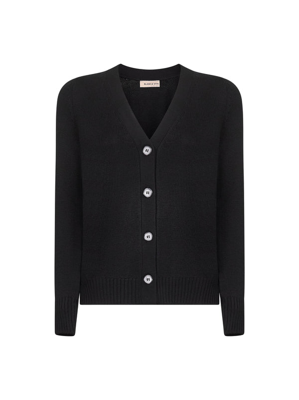 Cardigan Black Virgin Wool