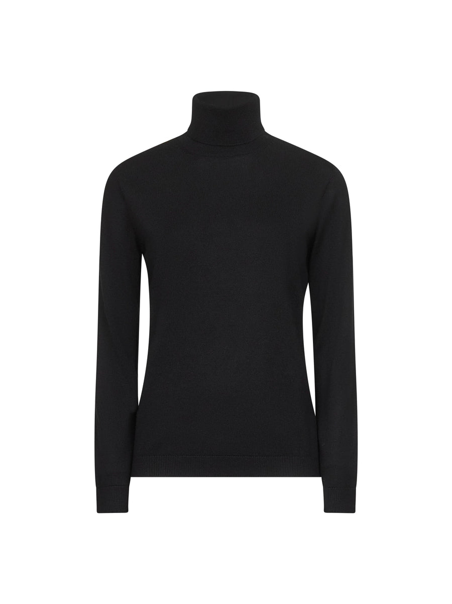 Turtleneck Sweater Black Virgin Wool