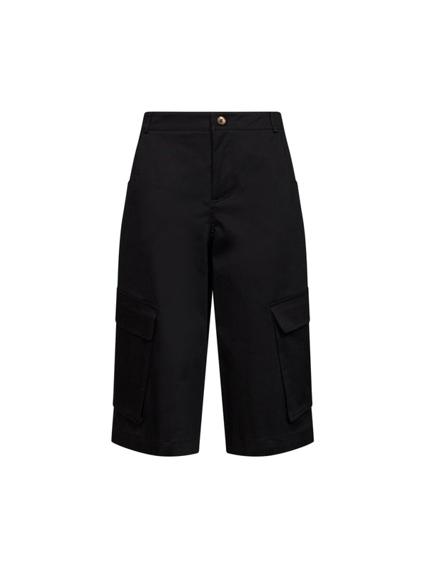 Bermuda Cargo Shorts Basco Black Cotton