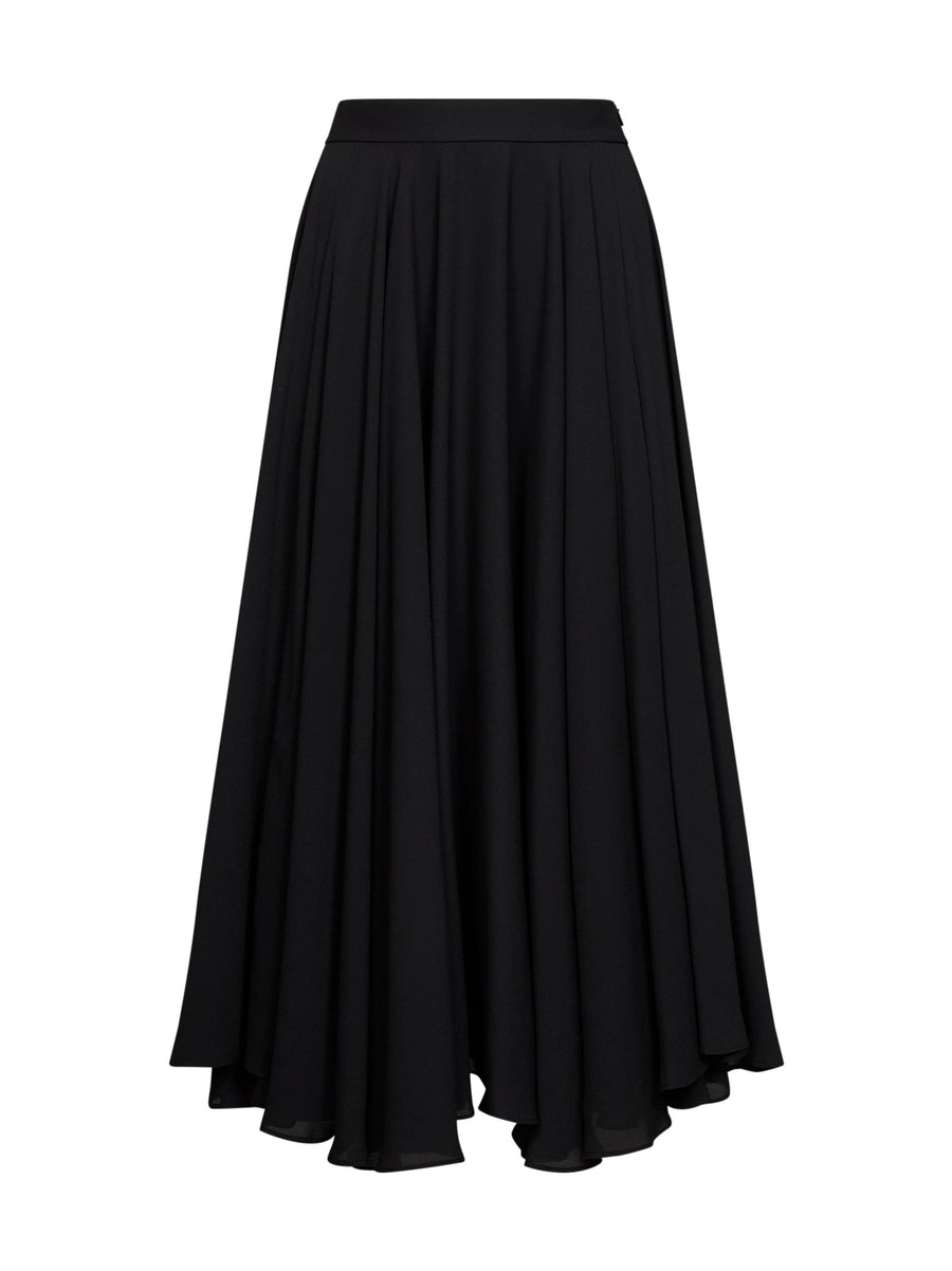 Skirt Ganza Double Georgette Black Polyester