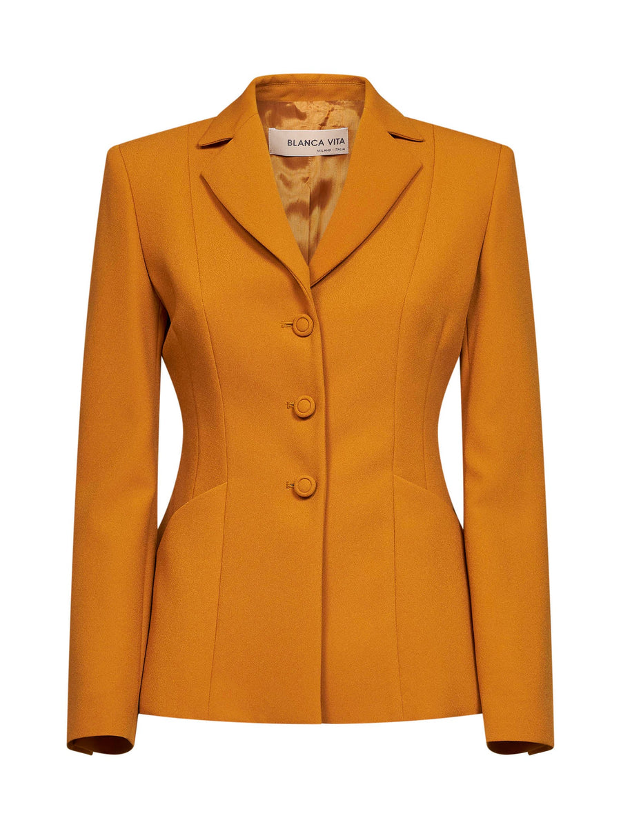 Crêpe Jacket Gregis Ochre Yellow Polyester