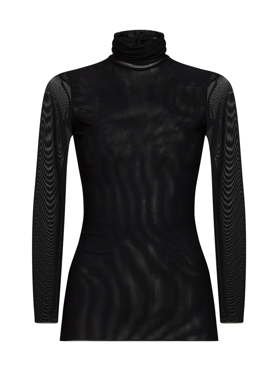 Turtleneck Top Tunvera Black Tulle Polyamide