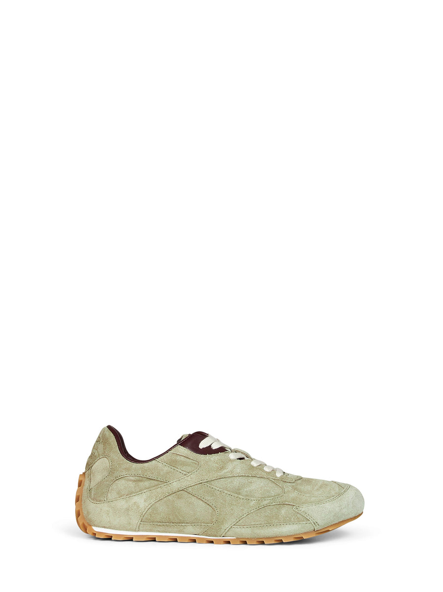 Low-Top Sneakers Orbit Flash Green Suede Calf Leather Trainers