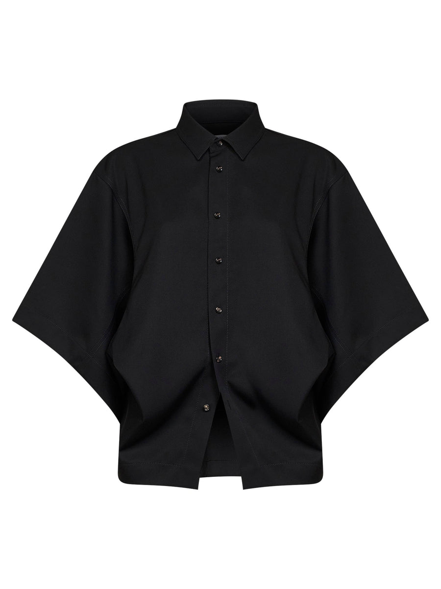 Shirt, Wool Twill, Black
