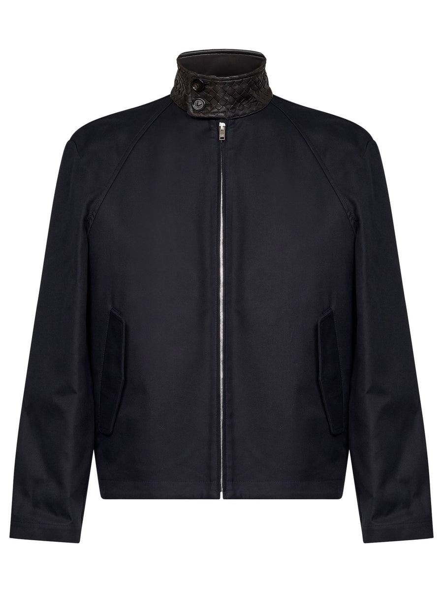 Harrington Jacket Blue Cotton Gabardine Bomber