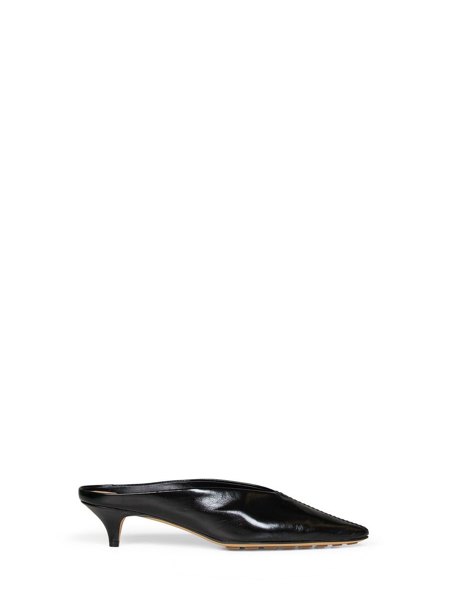 Mule Pumps Vesta Black Shiny Leather Calf Mules