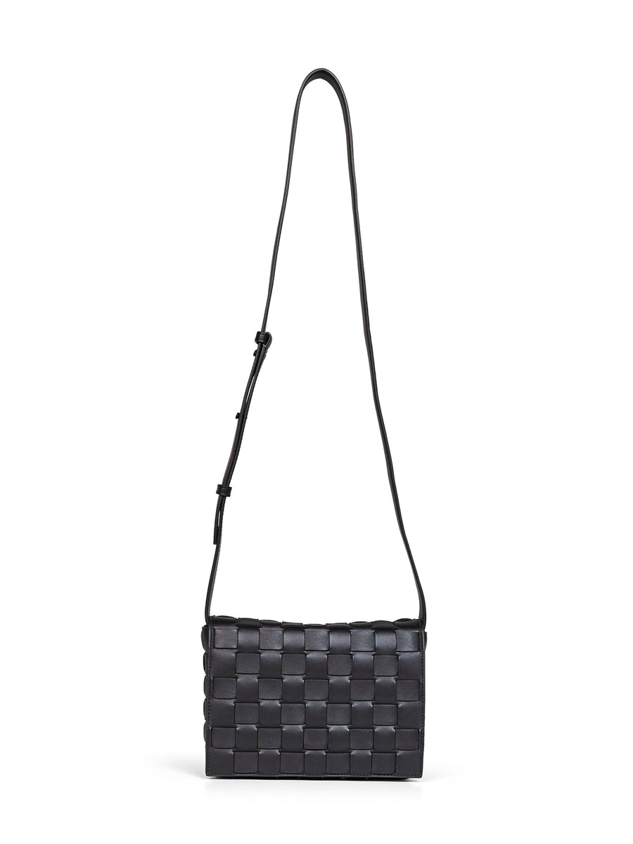 Messenger Bag Orto Black Calf Leather Shoulder