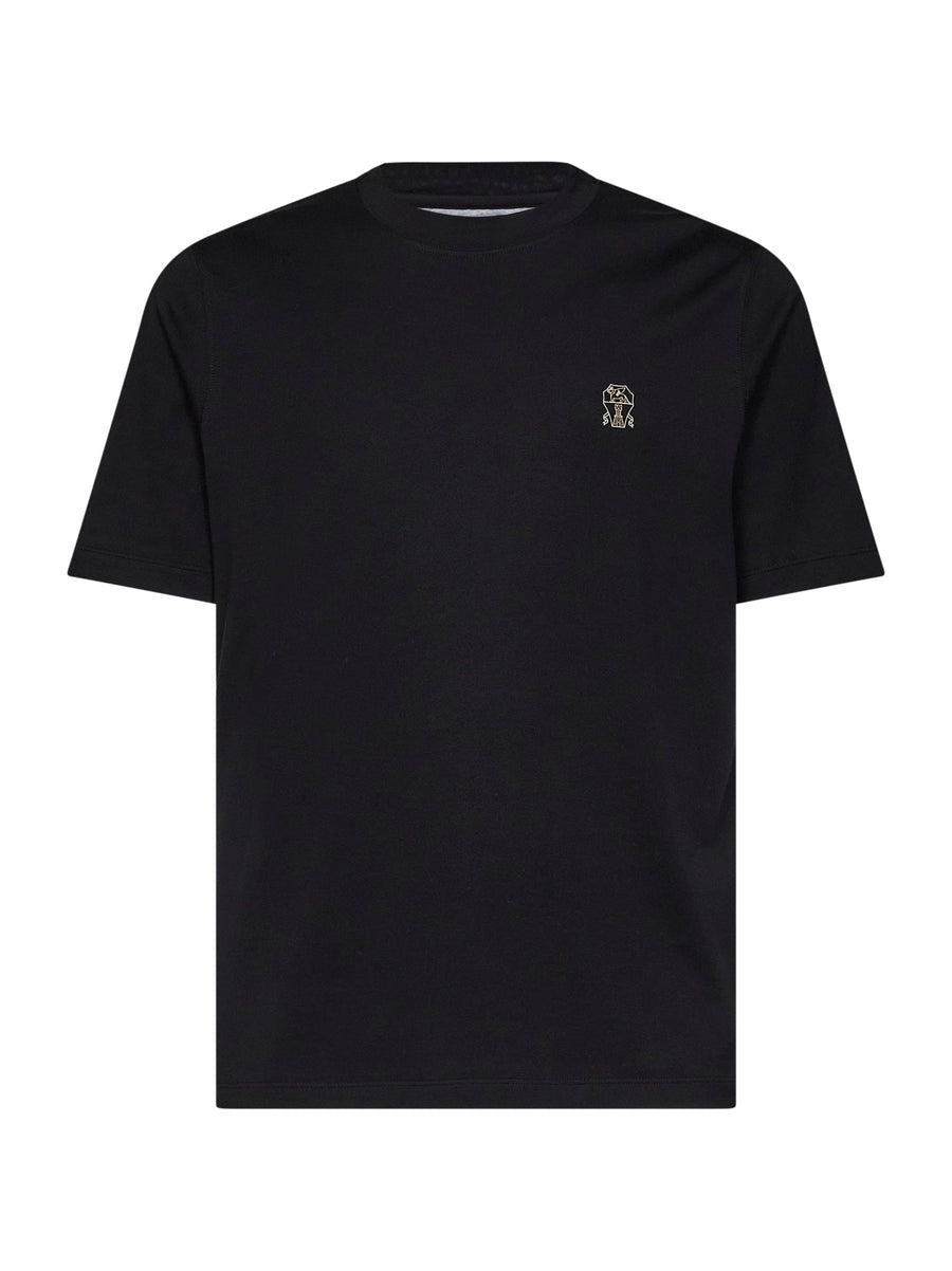Crewneck T-Shirt Black Cotton T-shirts