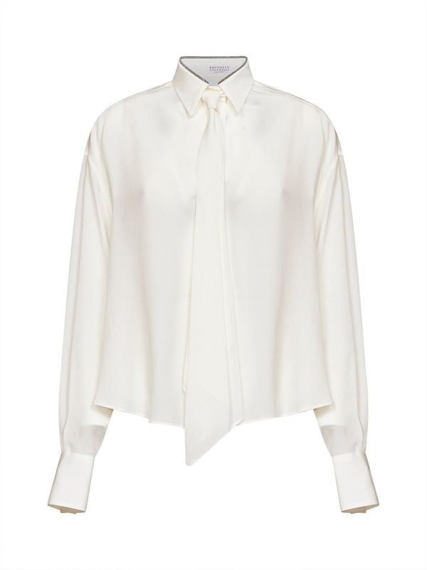 Shirt Crêpe De Chine Silk — White